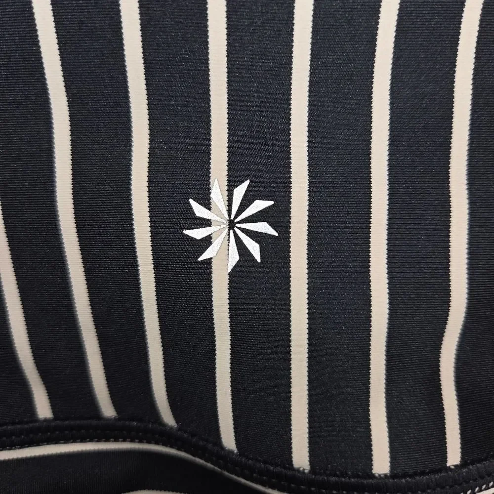 Athleta Stripe Contender 7/8 Tights, Navy & White Compression Leggings Small